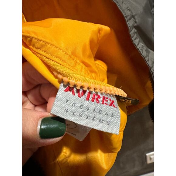 Avirex Tactical Systems Reversible Down Coat Yellow Grey Zip Size 3T - Picture 11 of 11
